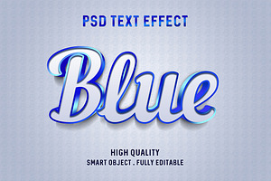 Blue 3D Editable Text Effect Psd