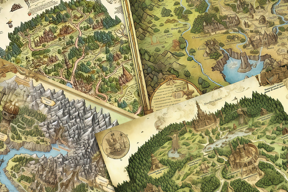 Map of a Hidden Elven Kingdom, a Background Graphic by Curve Design (Photo 2 of 4)