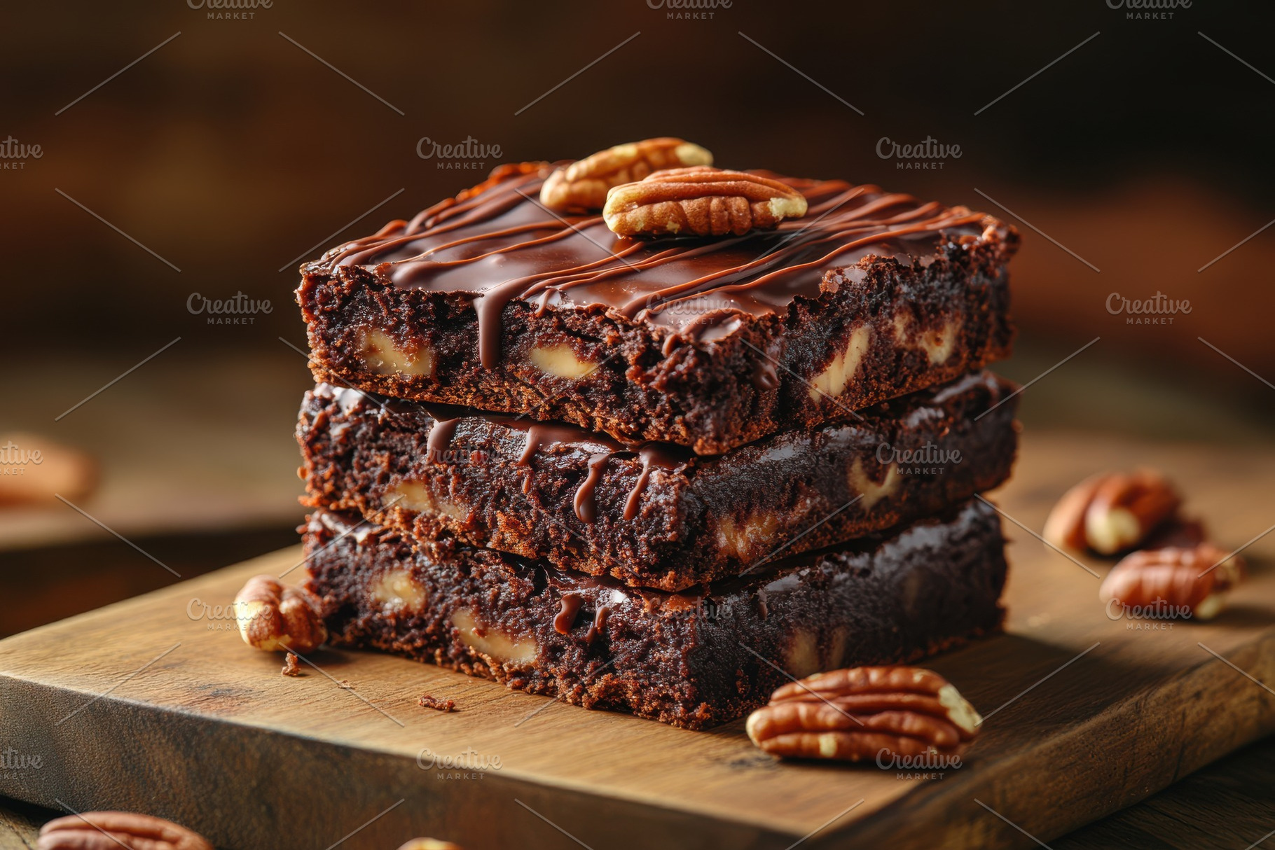 Delicious Pecan Brownies Chocolate D, a Background Photo by Pixeness