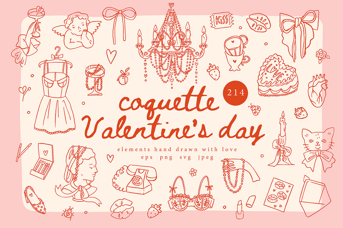 Romantic coquette bundle - 4 in 1, an Object Graphic by Cute Atelier (Photo 8 of 29)