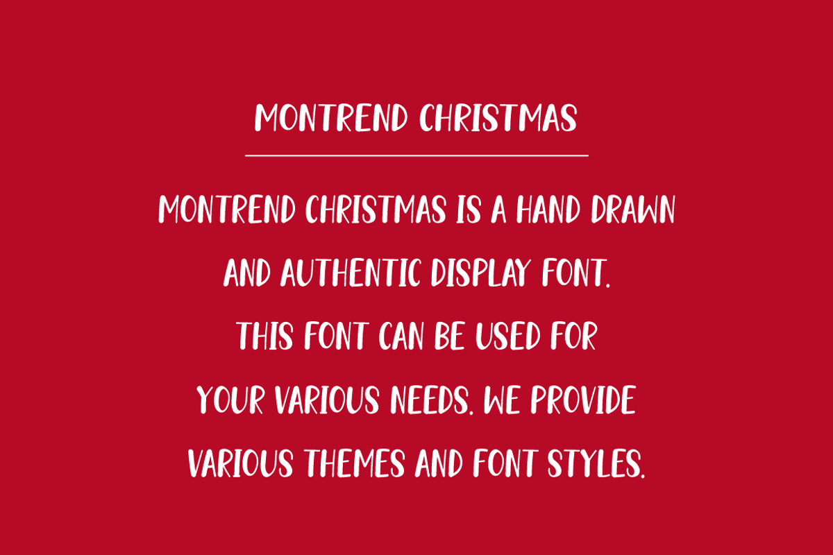 Montrend Christmas Font, a Handwritten Font by Iqsiart Studio (Photo 4 of 6)