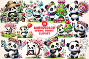 Spring Panda Sublimation Clipart, a Seasonal Illustration by DreamArtGraphic (Thumbnail 1 of 4)