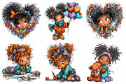 Valentine Holiday Black Girl Clipart, an Illustration by Daily.Designs (Thumbnail 7 of 7)