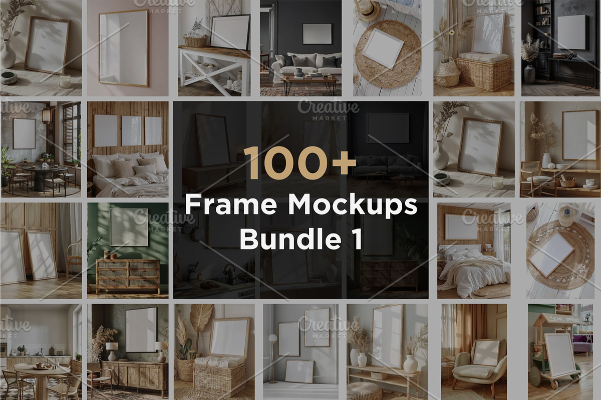 100+ Frame Mockups Bundle 1, an Architecture Photo by GFXCity (Photo 1 of 27)