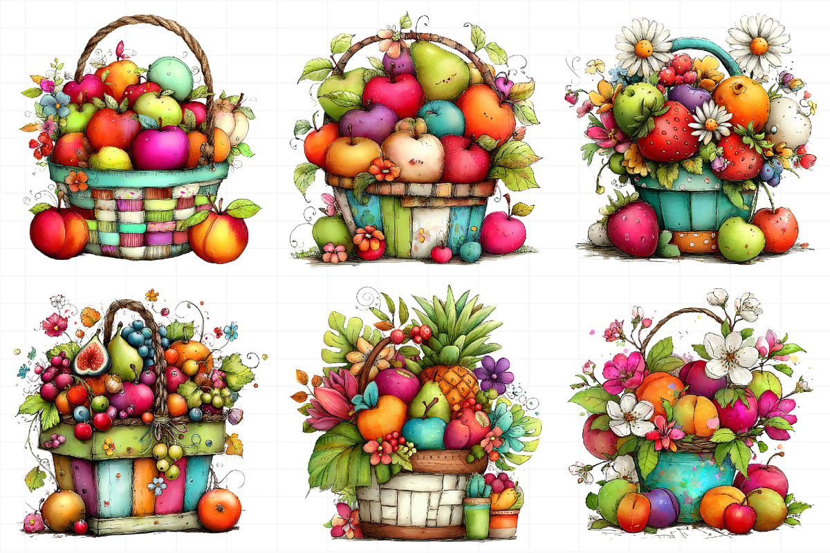 Summer Fruit Basket Clipart, an Illustration by Daily.Designs (Photo 5 of 8)