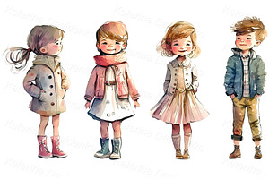 Stylish kids in casual clothes PNG, a Person Illustration by Bubert Art