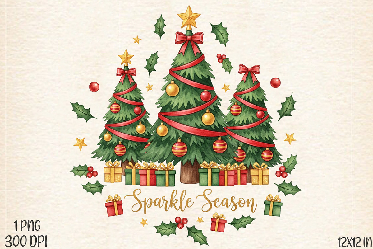 Sparkle Season Christmas Tree PNG, an Illustration by Designworld (Photo 1 of 5)
