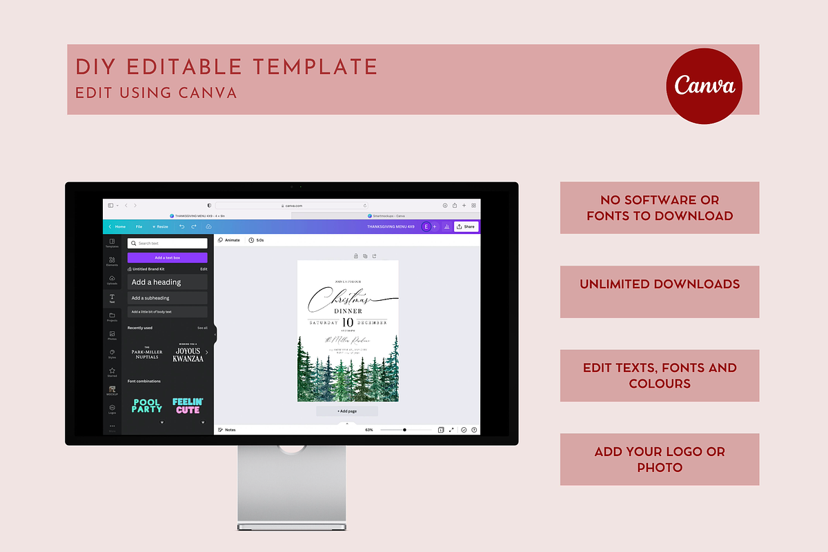 Editable Christmas Invitation, an Invitation Template by ForeverPrint (Photo 6 of 8)