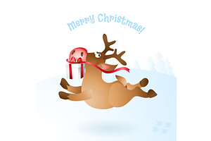 Christmas reindeer vector, an Object Illustration by Valenty