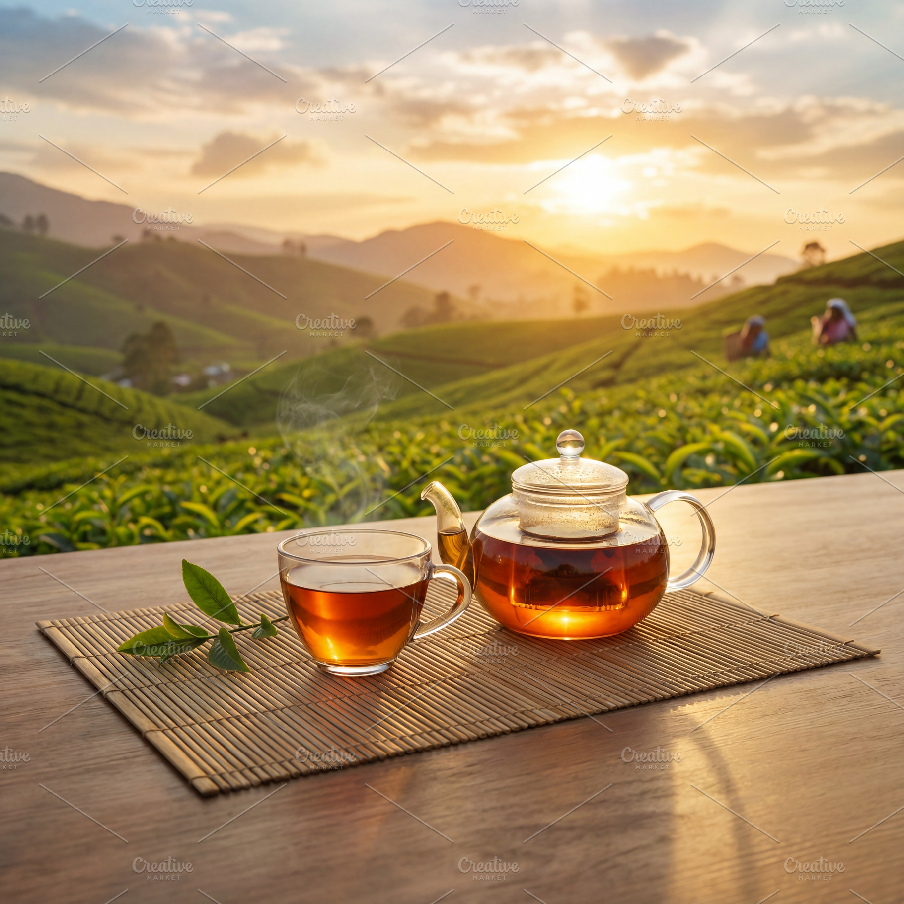 Glass teapot and teacup, a Food & Drink Photo by Volff