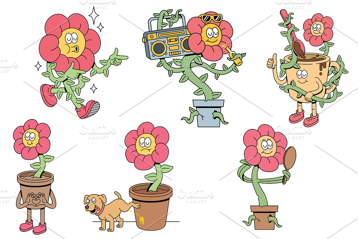 Cute flower 15 vector illustrations, an Object Illustration by gunaonedesign (Photo 2 of 9)