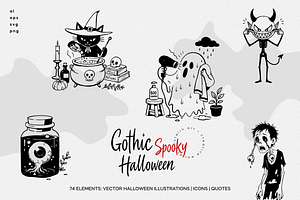 Gothic Spooky Halloween Clipart