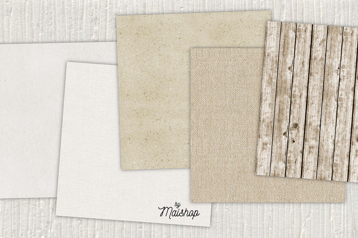Digital Paper Rustic Natural Set 02, a Pattern Graphic by Maishop
