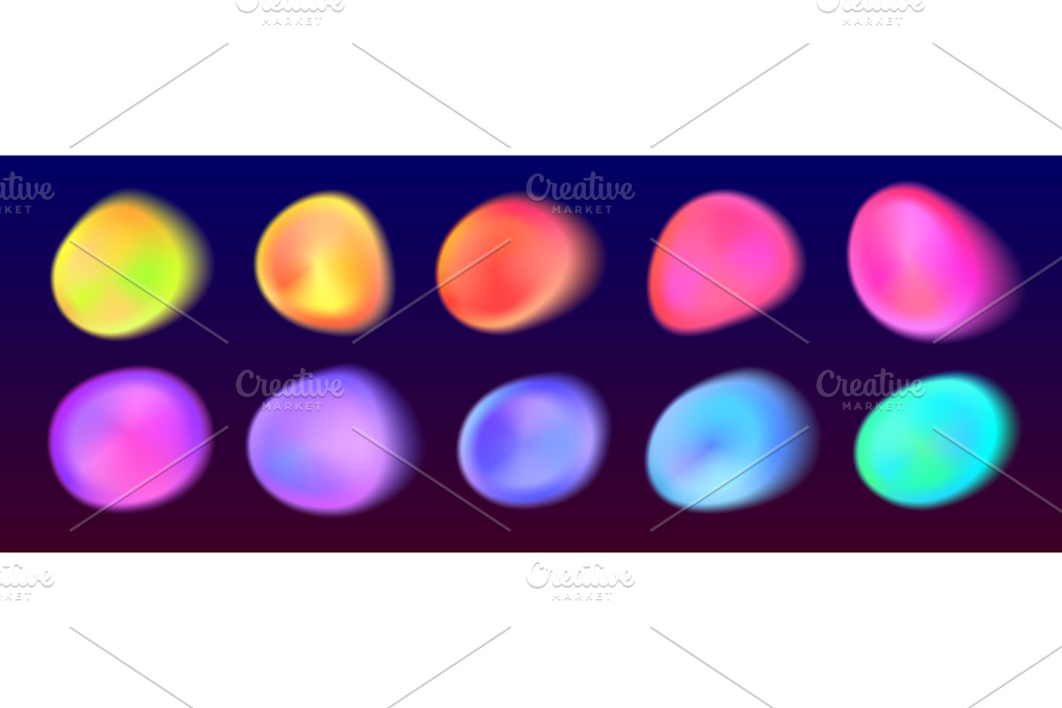 Abstract shape spots with aura color, an Illustration by art PVP - market