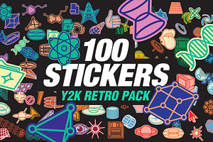 100 Y2K Retro Stickers Pack