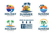 SUMMER BEACH theme logo set, a Branding & Logo Template by great19 (Thumbnail 2 of 3)