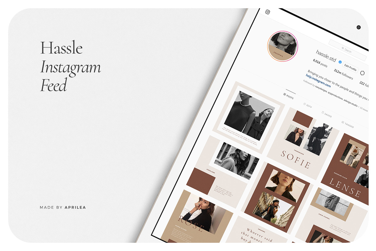 HASSLE Instagram Feed, a Social Media Template by Aprilea (Photo 6 of 7)