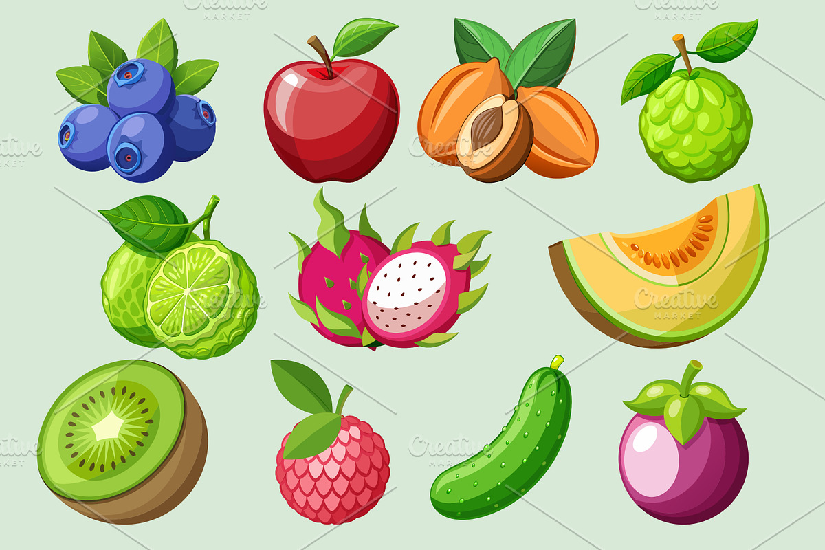 50 Fruit Illustration Pack, an Illustration by Riswan Ratta (Photo 2 of 6)