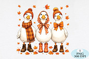 Autumn Geese In Cozy PNG, a Seasonal Illustration by Daily.Designs (Thumbnail 1 of 5)
