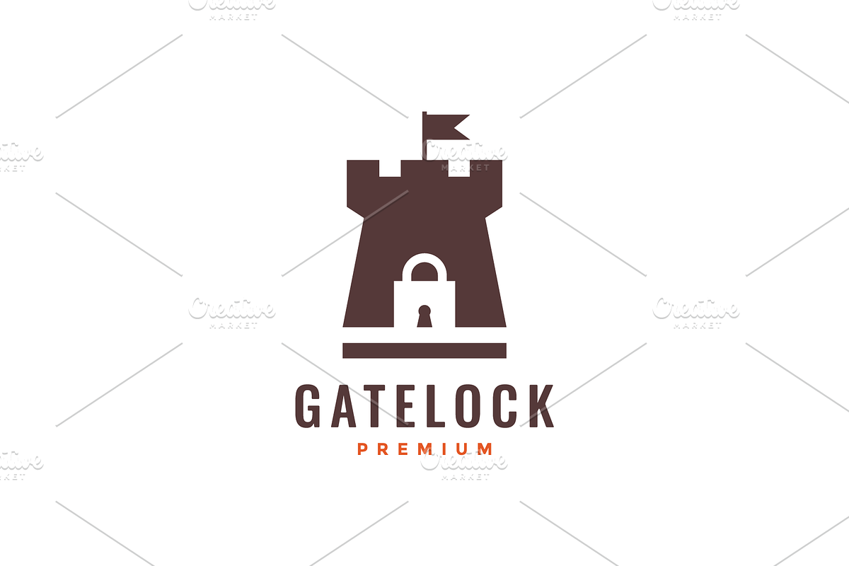 gate lock security logo castle logo, a Branding & Logo Template by devastd