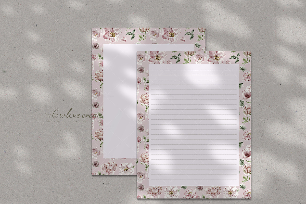 Floral Notepad Template | 33 Designs, a Stationery Template by slowlivecreate (Photo 6 of 15)