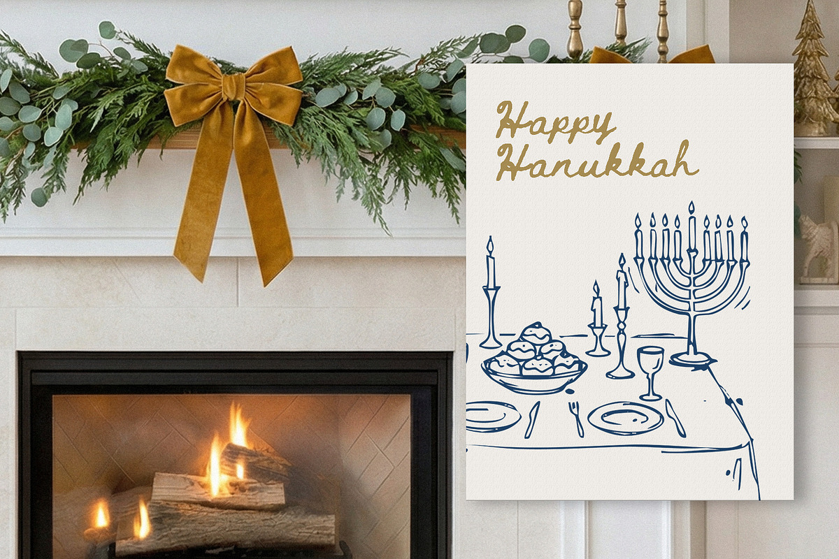 Whimsical Hanukkah: Holiday Line Art, a Seasonal Illustration by divanovskaya_nv (Photo 8 of 16)
