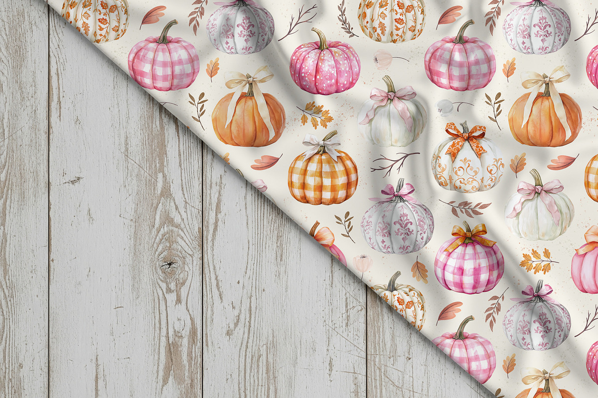 Pumpkin Pastel Seamless Pattern, a Pattern Graphic by Kreeya Art Shop (Photo 3 of 9)