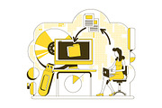 Storage media concept illustrations, a Technology Illustration by IMG visuals characters (Thumbnail 7 of 9)