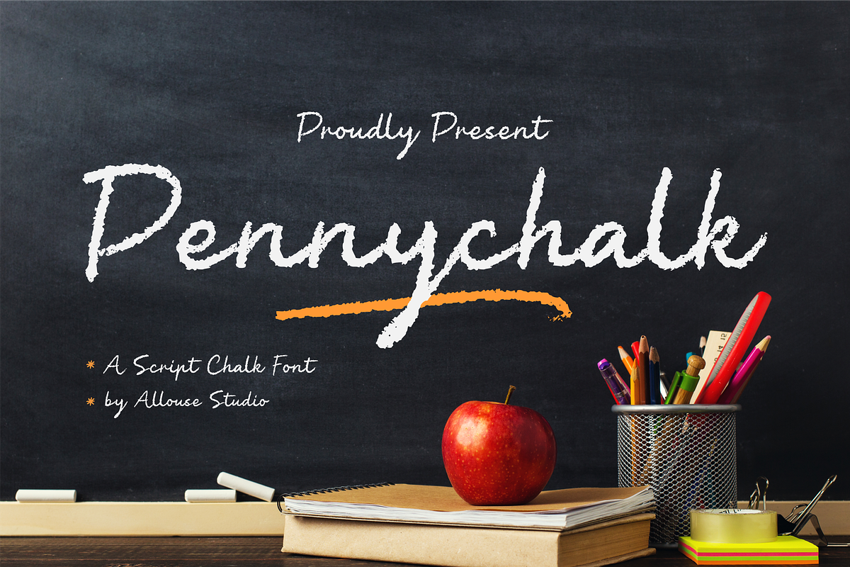 Pennychalk A Script Chalk Font, a Script Font by Allouse Studio (Photo 1 of 10)