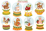 Snow globes vector clipart, an Object Illustration by Trinibis (Thumbnail 2 of 6)