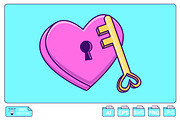 Love Key Cartoon Vector, an Object Illustration by Artstorystudio (Thumbnail 1 of 3)