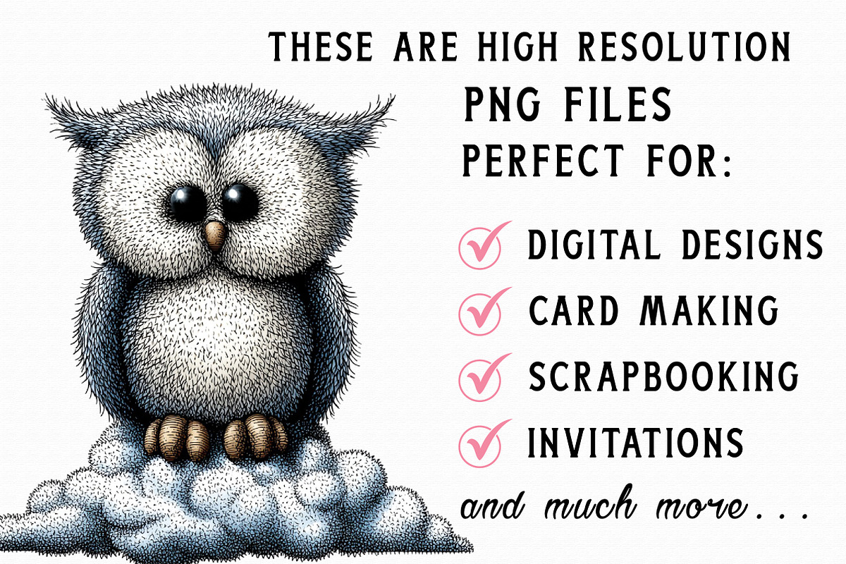 Whimsical Baby Snowy Owl Clipart, an Illustration by Libby Wishes (Photo 5 of 9)