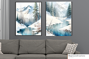 Winter Mountain Landscape Printable, a Poster Template by MagicLove Creations (Thumbnail 5 of 8)