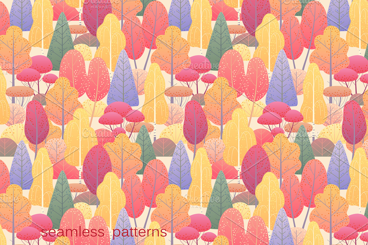 Autumn Landscapes and Foliage Decor, a Decorative Illustration by Valentyna Smordova (Photo 7 of 8)