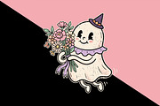 Ghost Holding Flower Clipart PNG, an Object Illustration by zahidhossainalif (Thumbnail 3 of 3)