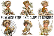 Summer Kids PNG Clipart Bundle, a Seasonal Illustration by OK Design (Thumbnail 2 of 6)