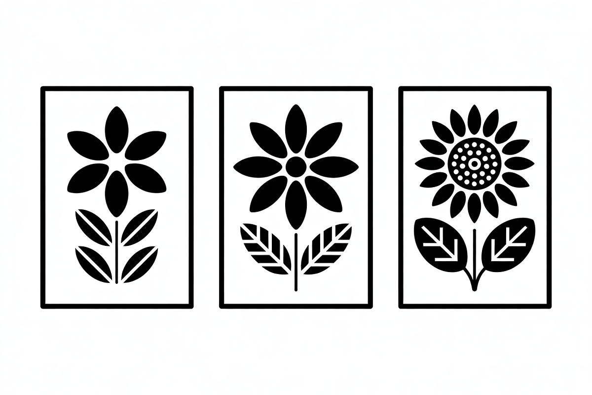 Minimal Flower Laser Cut Silhouette, an Icon by Amazin_art (Photo 6 of 11)