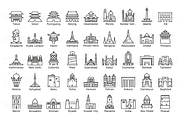 Asian Capitals - Landmark Icon Set, an Outline Icon by Jozsef Balazs-Hegedus (Thumbnail 2 of 6)