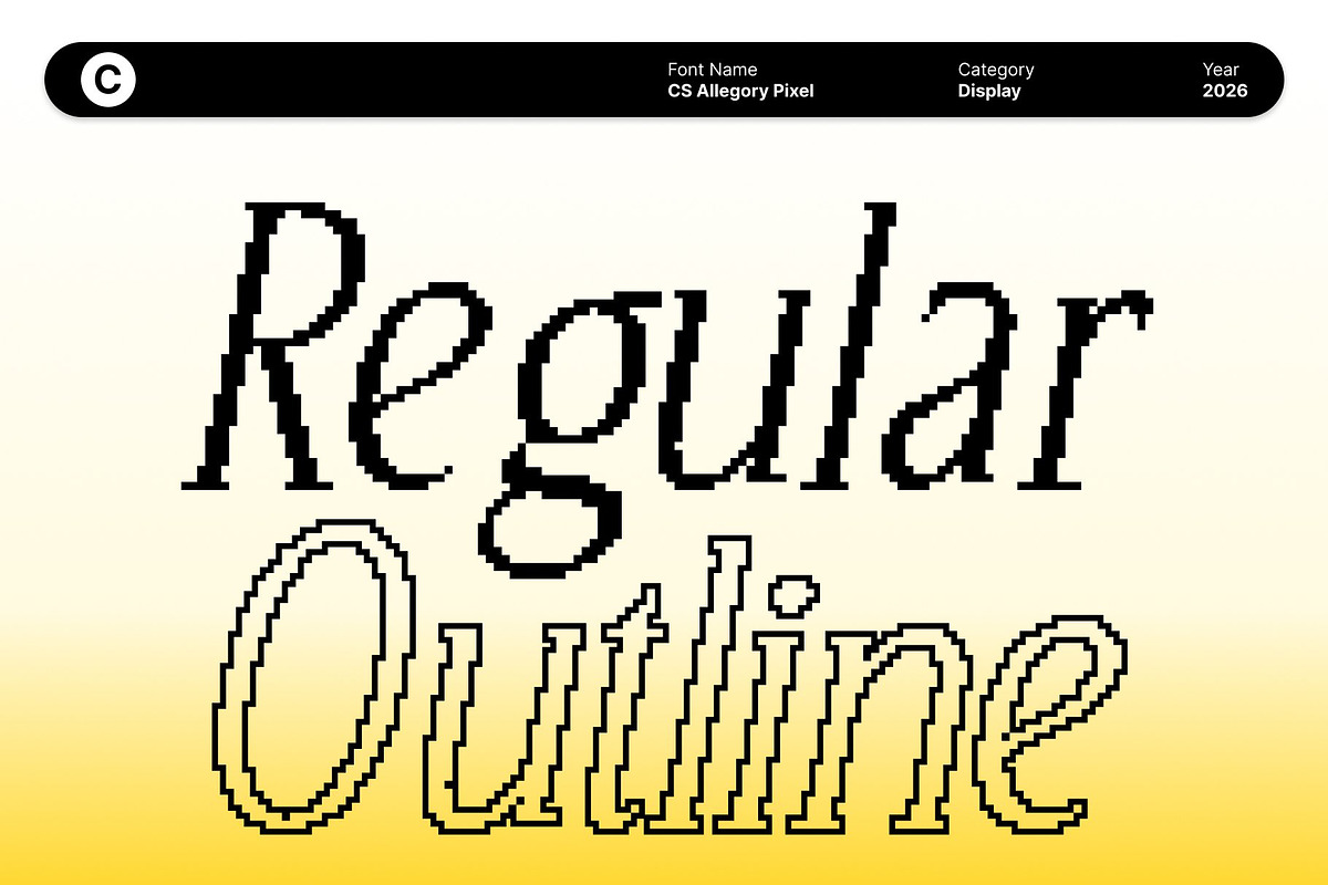 CS Allegory Pixel, a Serif Font by Craft Supply Co. (Photo 7 of 8)