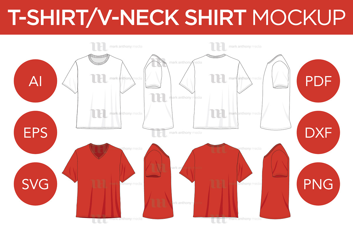 T-Shirt/V-Neck Shirts - Template, a Shirt Mockup by Mark Anthony Media (Photo 1 of 4)