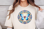 Mystical Butterfly Round Stained Gla, an Illustration by DreamCafeArt (Thumbnail 4 of 6)