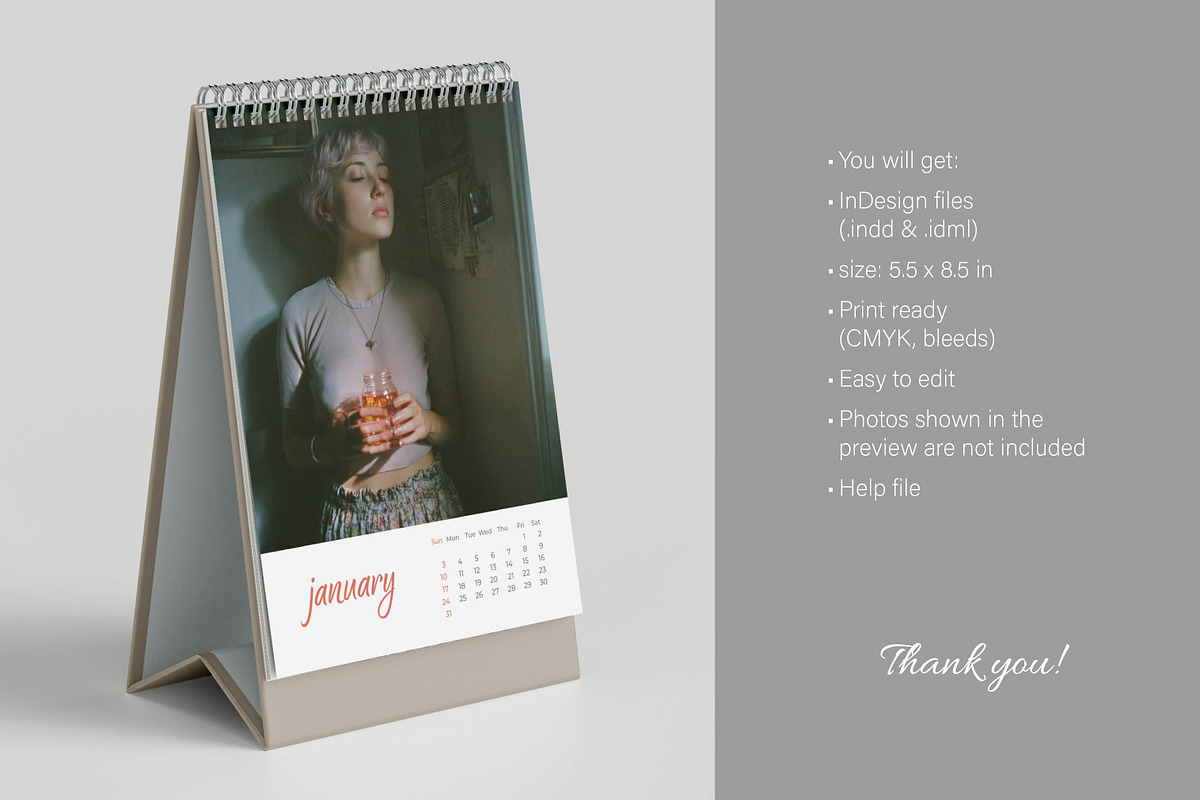 2027 Desk Calendar Template, a Stationery Template by R-studio (Photo 8 of 8)