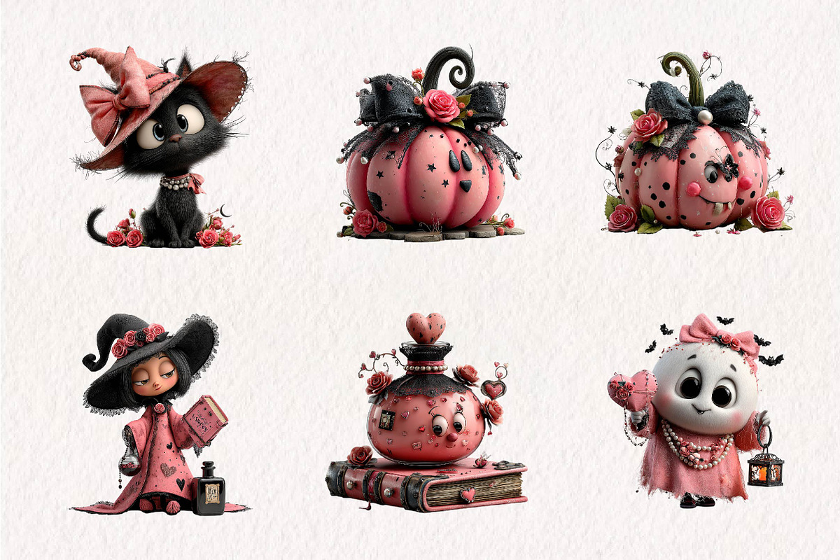 coquette Halloween clipart, a Seasonal Illustration by CreationArt (Photo 3 of 7)