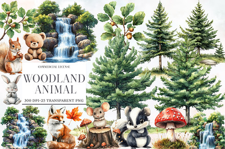 Cute Woodland Animal Clipart, an Illustration by Designworld