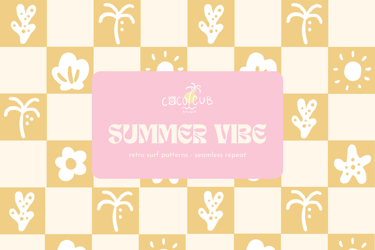 Girls Surf print pattern collection, a Decorative Illustration by Coco & Cub Studio (Photo 4 of 13)