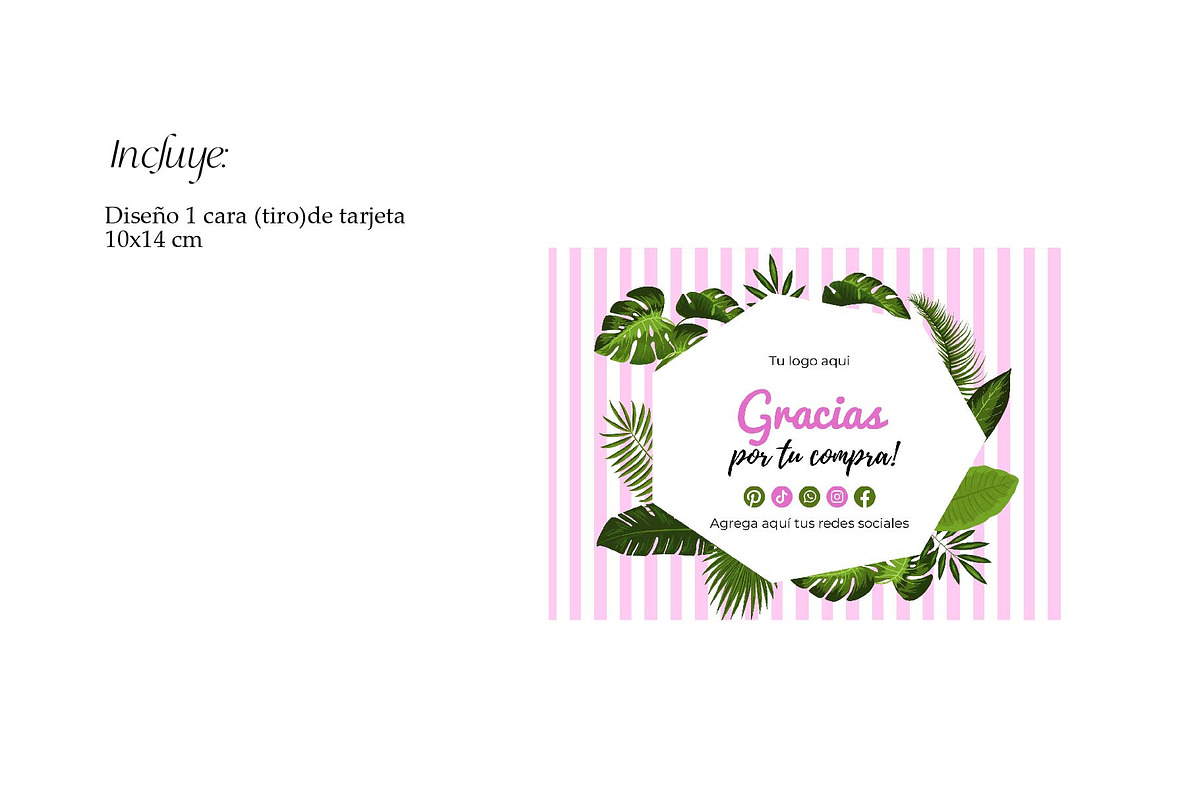 Plantilla  thank you card tropical, a Card Template by Jelinsgallery Shop (Photo 2 of 5)