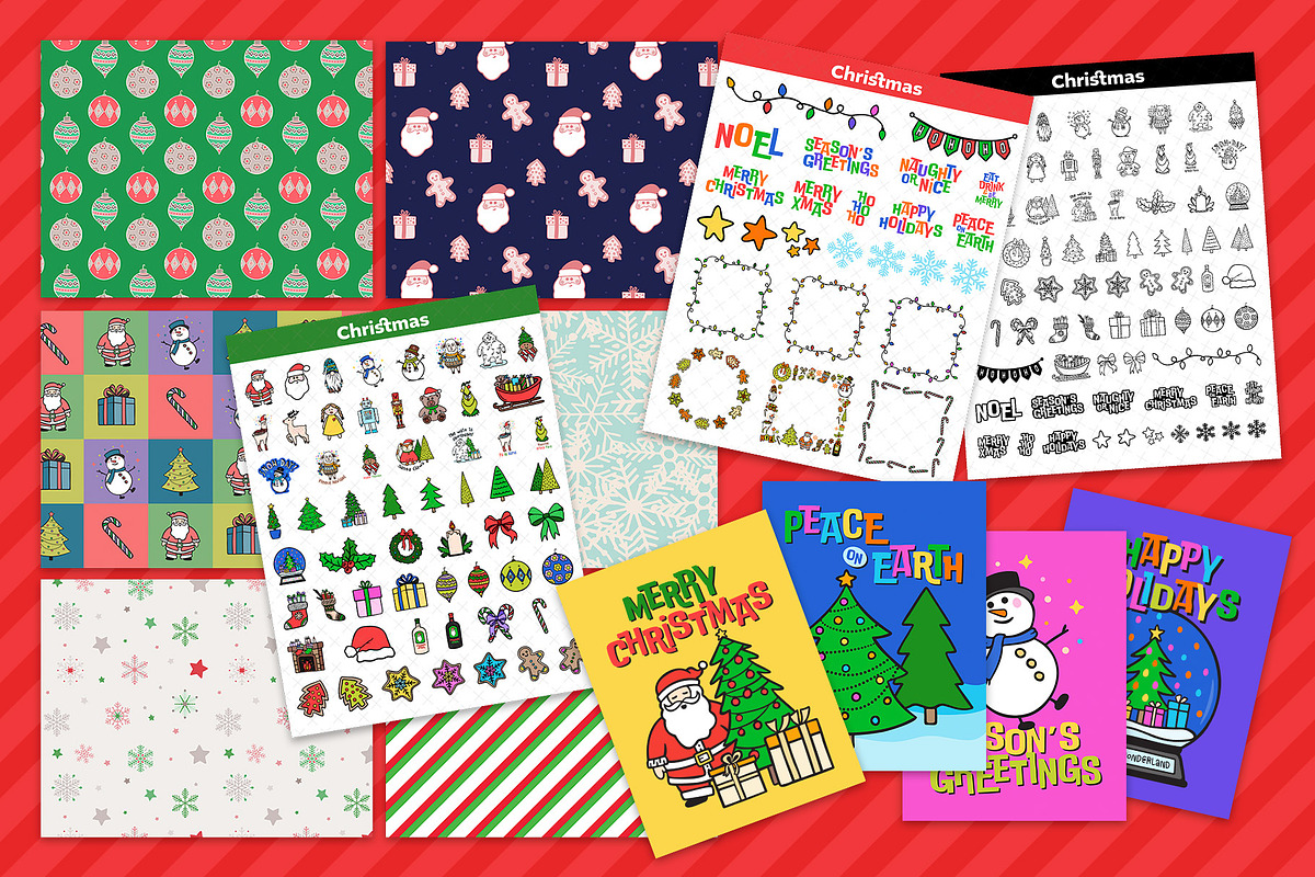 Festive Season Holiday Vector Bundle, a Seasonal Illustration by cugypress (Photo 4 of 8)