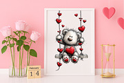 Valentine Teddy Bear Clipart Bundle, an Illustration by Canvas Craft (Thumbnail 6 of 6)
