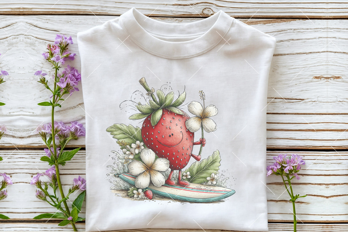 Whimsical Summer Strawberry Clipart, an Illustration by OK Design (Photo 6 of 6)