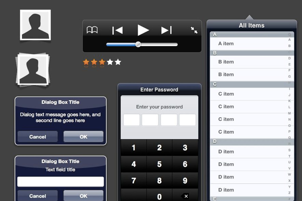 Illustrator iPad UI Templates, a Product Mockup by Amir Khella (Photo 2 of 5)